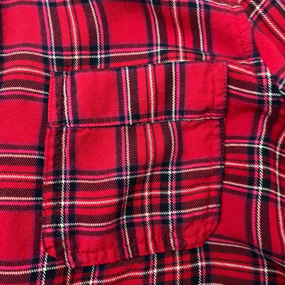 Universal Thread Red Plaid Button Down Shirt - image 2